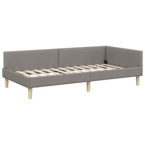 Ъглова рамка за легло с матрак с матрак 2 pcs Таупе текстил