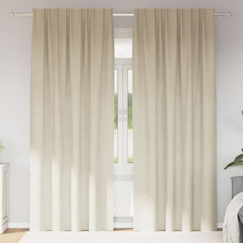 Затъмняващи завеси 2 pcs Крем 140 x 245 cm Кадифе