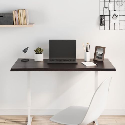 Плот за маса тъмнокафяв 100x40x2 см обработен масивен дъб