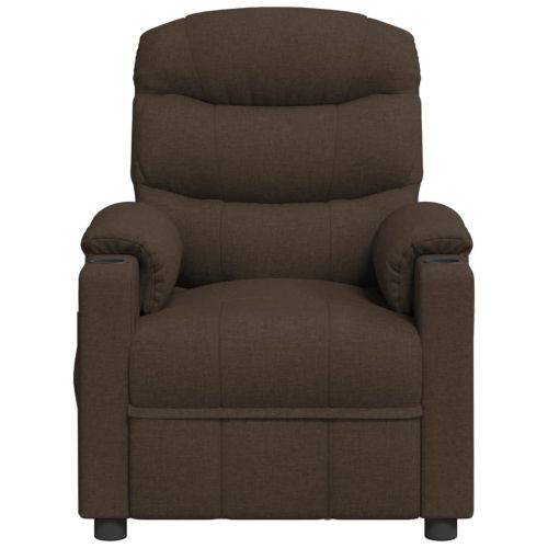 Масажен стол, тъмнокафяв, текстил