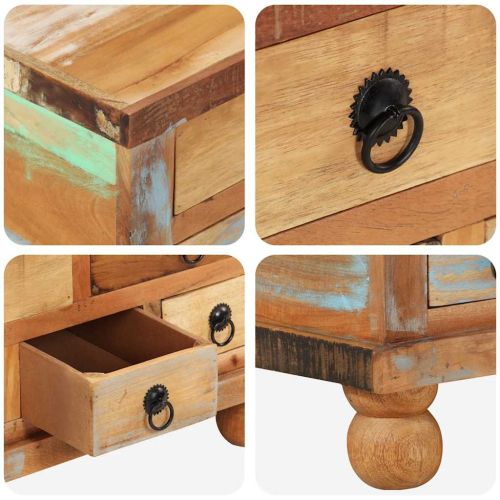 Маса за кафе регенерирано дърво 70x70x38 см