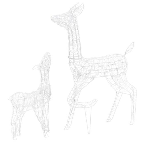 Акрилна коледна украса семейство елени, 160 LED, студено бяло