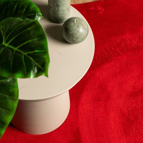 Килим HUARTE с къс косъм, мек и миещ се, червен, 160x230 см