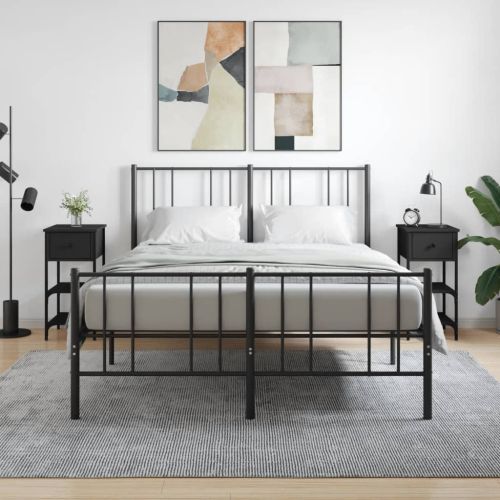 Нощни шкафчета 2 бр черни 34x36x70 см инженерно дърво