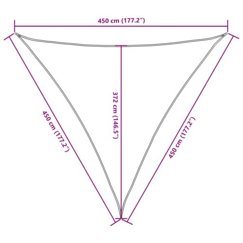 Платно-сенник, Оксфорд плат, триъгълно, 4,5x4,5x4,5 м, червено