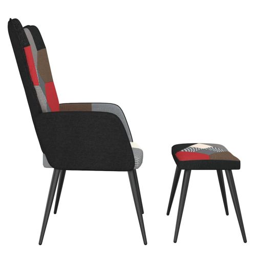 Релаксиращ стол с табуретка, пачуърк, плат