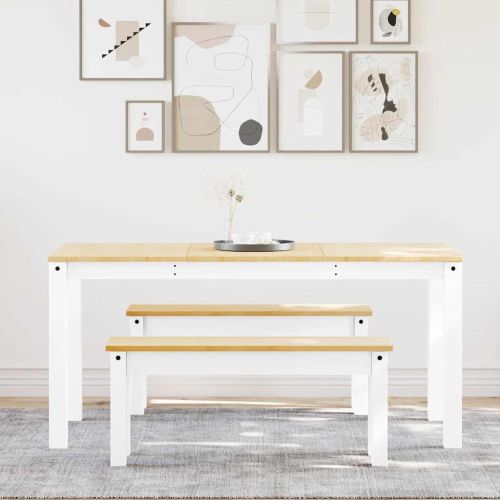 Трапезен комплект от 3 части PANAMA, Бяла бор масив