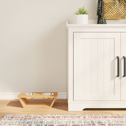 Повдигнати купи за кучета 35,5x18x10,5 см бамбук