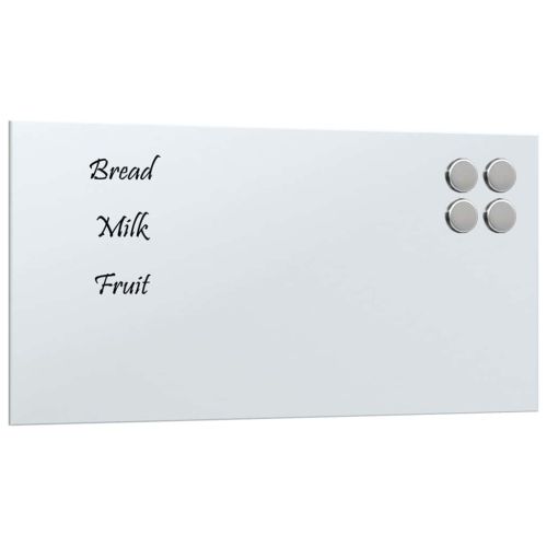 Магнитна дъска за стена, бяла, 40x20 см, закалено стъкло