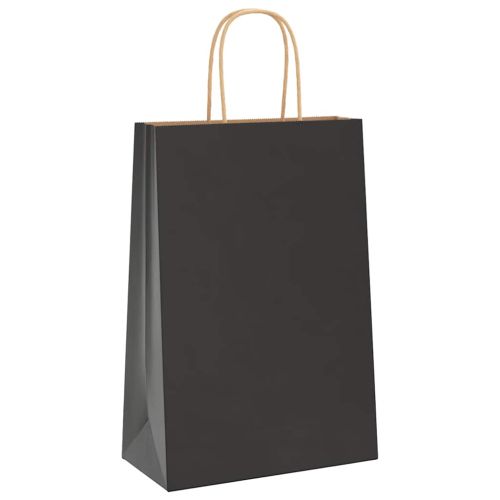 Хартиени торбички 250 бр с дръжки черни 21x11x31 см