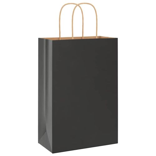 Хартиени торбички 250 бр с дръжки черни 21x11x31 см