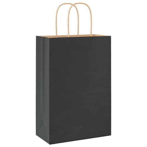 Хартиени торбички 250 бр с дръжки черни 21x11x31 см