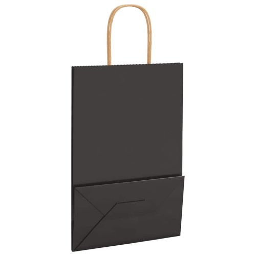 Хартиени торбички 250 бр с дръжки черни 21x11x31 см
