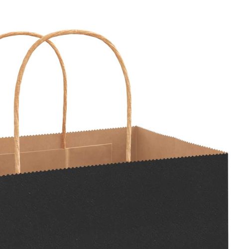 Хартиени торбички 250 бр с дръжки черни 21x11x31 см