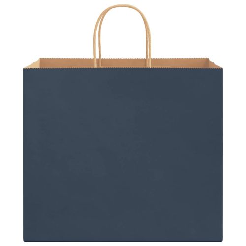 Хартиени торбички 250 бр с дръжки сини 32x22x28 см