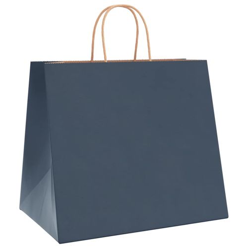 Хартиени торбички 250 бр с дръжки сини 32x22x28 см