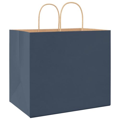 Хартиени торбички 250 бр с дръжки сини 32x22x28 см
