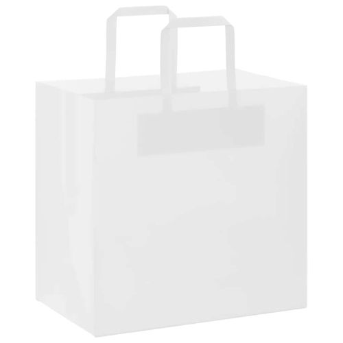 Хартиени торбички 50 бр с дръжки бели 26x17x25 см