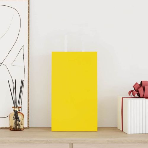 Хартиени торбички 50 бр с дръжки жълти 21x11x36 см