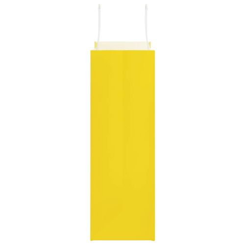 Хартиени торбички 50 бр с дръжки жълти 26x12x35 см