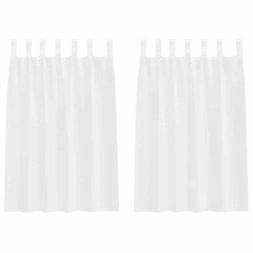 Перде от воал С завеси 2 pcs Бяло 140 x 140 cm Полиестер