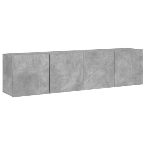 ТВ шкафове за стенен монтаж, 2 бр, бетонно сив, 80x30x41 см
