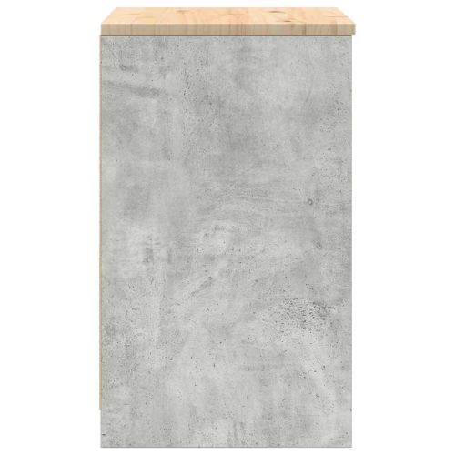 Гаражен шкаф за съхранение, бетонно сив, 60x51x85 см, бор масив