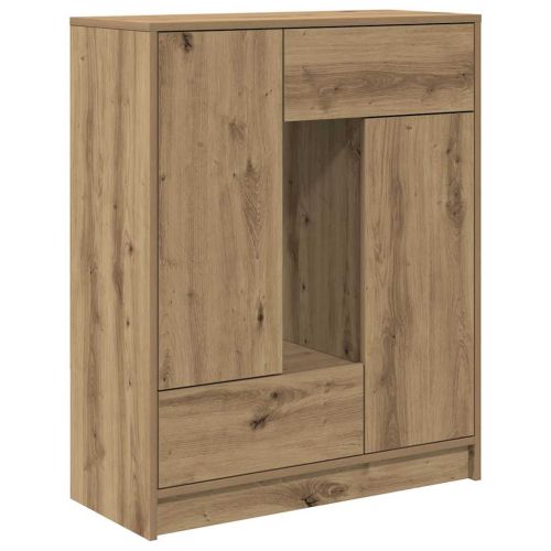 Бюфет с чекмеджета и вратички, дъб артизан, 73x31x90 см