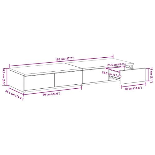 Чекмеджета за легло с чекмедже Димян дъб 120 x 36,5 x 16,5 см