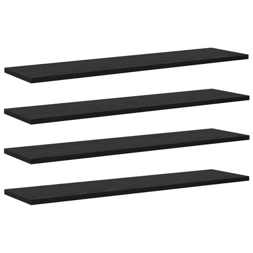 Етажерка Борд 4 pcs Черен 80 x 20 x 1,5 cm Инженерно дърво