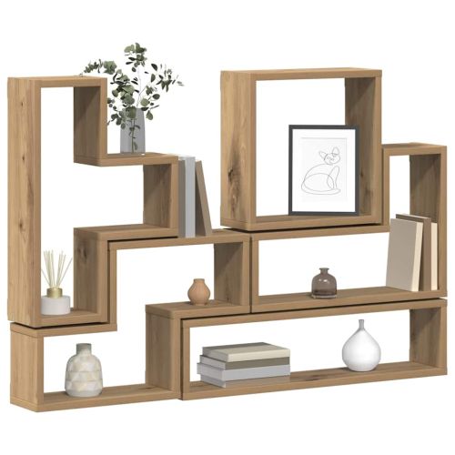 Стенен рафт Монтиране на стена Дъб 96 x 12 x 64 см