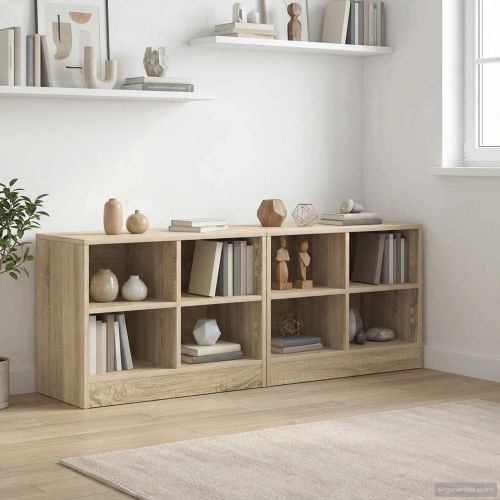 Шкаф за легло с рафт 2 pcs Дъб сонома 66 x 33 x 48 см