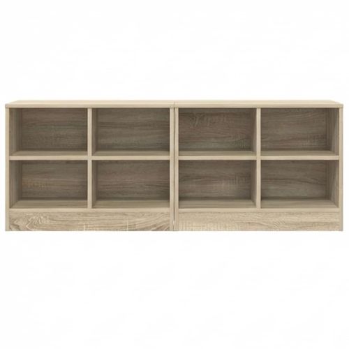 Шкаф за легло с рафт 2 pcs Дъб сонома 66 x 33 x 48 см