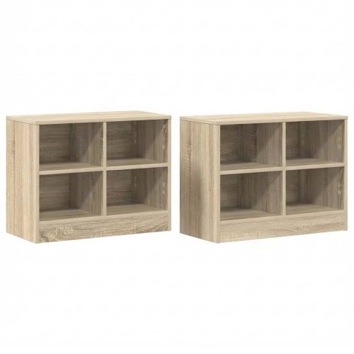 Шкаф за легло с рафт 2 pcs Дъб сонома 66 x 33 x 48 см