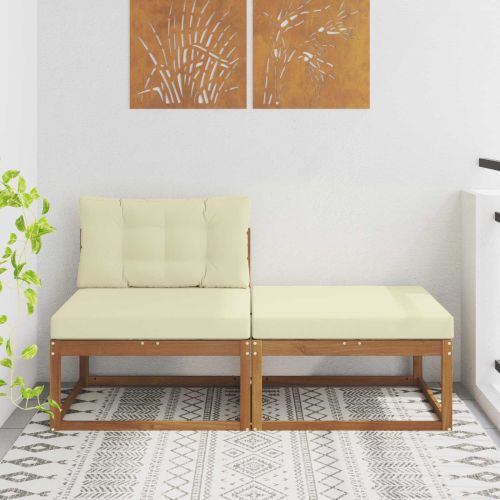 Секционен диван с възглавница 2 Брой Естествен