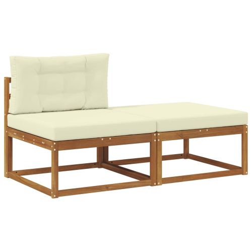 Секционен диван с възглавница 2 Брой Естествен