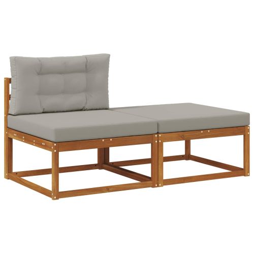 Секционен диван с възглавница 2 Брой Естествен