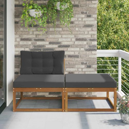 Секционен диван с възглавница 2 Брой Естествен