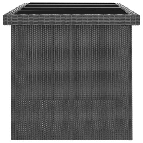 Градински комплект с възглавници, 9 части, полиратан, черен