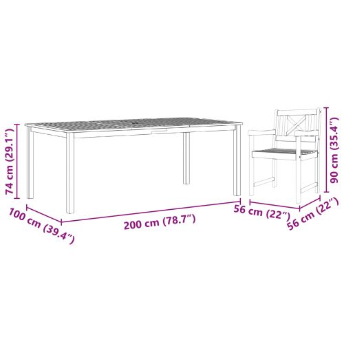 Комплект за хранене в градината 9 pcs Кафяво