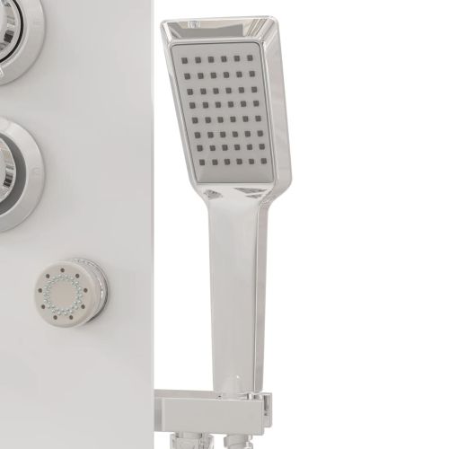 Душ панел, стъклен, 25x47,5x130 см, бял