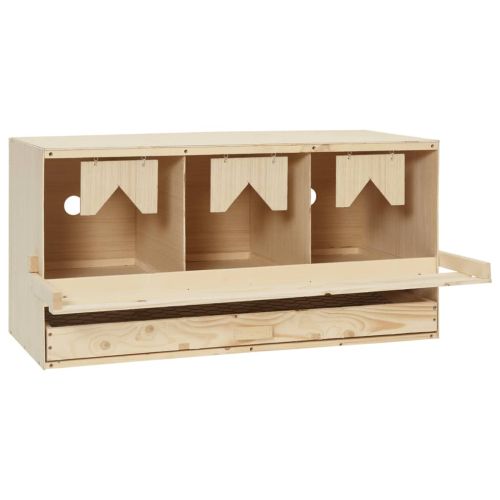Пилешка гнездилка, 3 отделения, 72x33x38 см, бор масив
