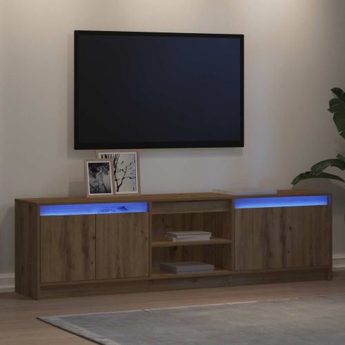 ТВ Единици 180 x 34 x 50 см Кафяво Инженерна дървесина