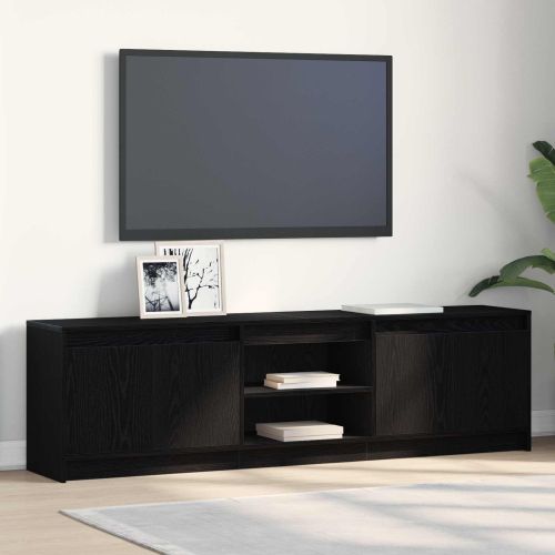 ТВ Единици 2 pcs Черно 180 x 34 x 50 см Инженерно дърво