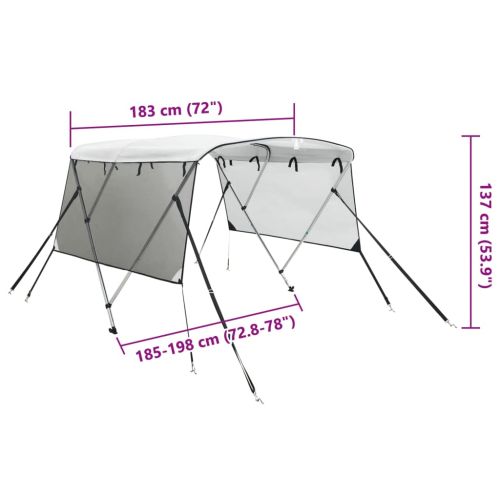 Тента за лодка с 3 дъги мрежести страници 183x(185-198)x137 см