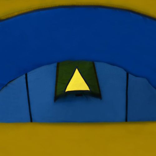 Къмпинг палатка, 4-местна, тъмносиня/жълта