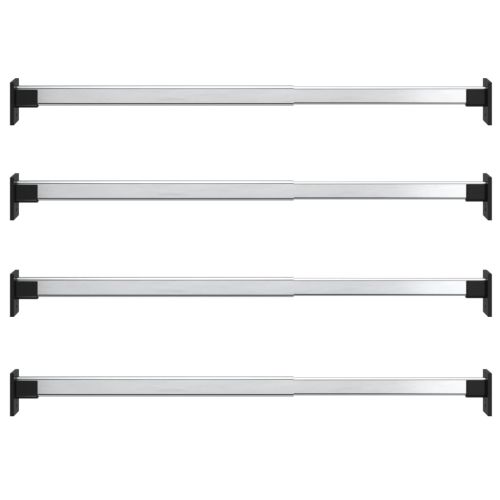 Телескопични релси за гардероб 4 бр сребристи 58-100 см