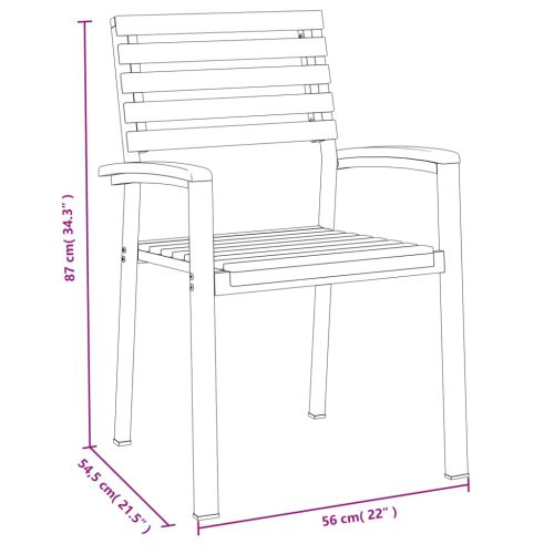 Градински трапезен комплект, 5 части, акация масив и метал