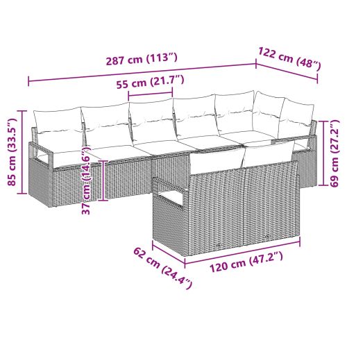 Комплект дивани 8 pcs Кафяво полиратан