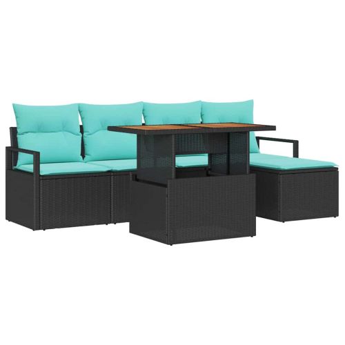 Комплект за хранене в градината 6 pcs Черен и Синьозелен